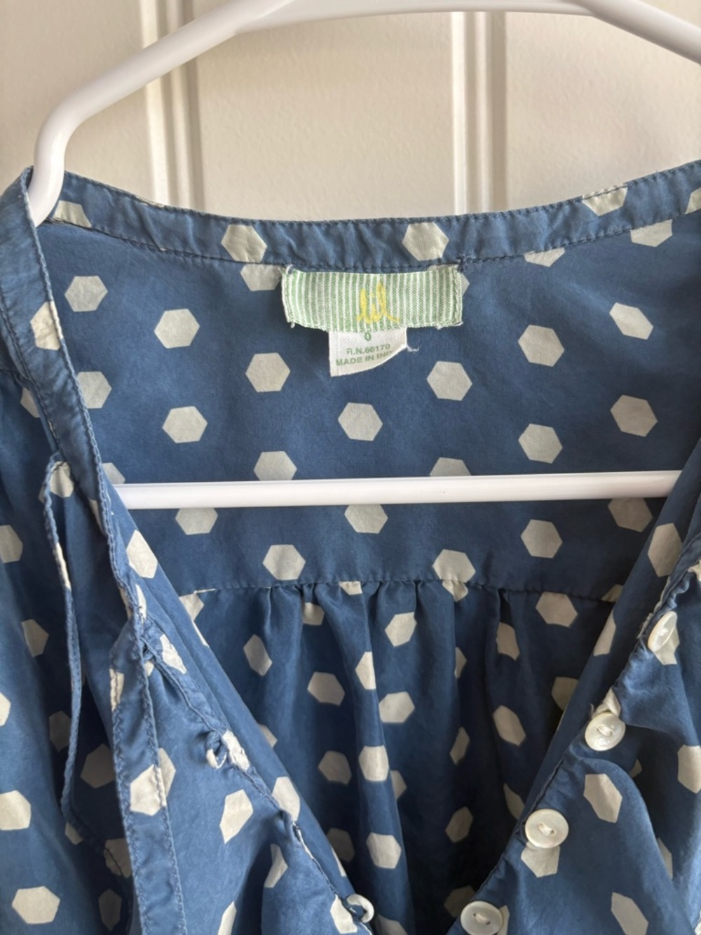 lil by Anthropologie 100% Silk Blue Polka Dot Dress - Picture 4 of 4